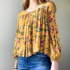 Beautiful floral yellow blouse 🌼🌺
